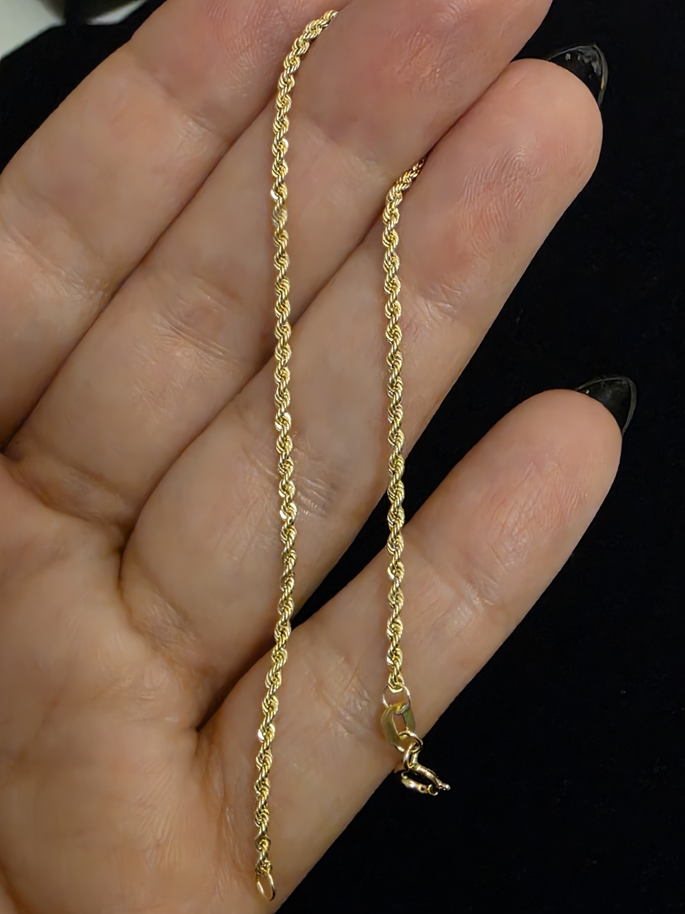 10K Yellow Gold Diamond Cut Rope Chain Bracelet - Gold